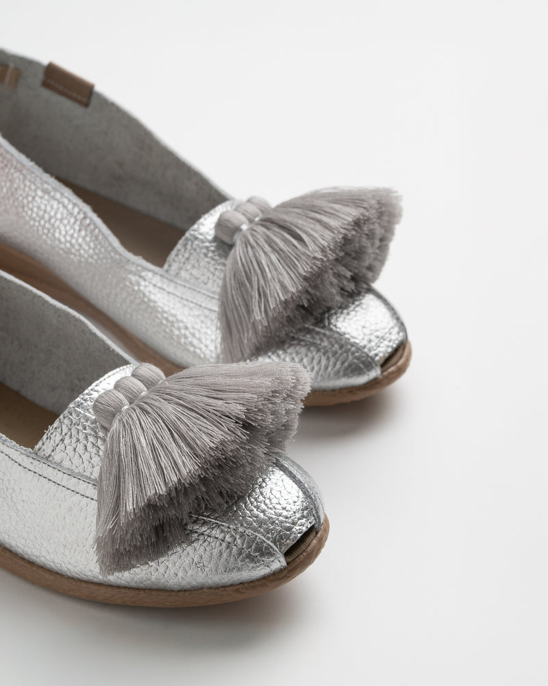 Folia Silver Leather Espadrille