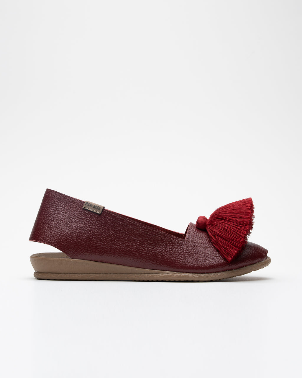 Red Wine Leather Espadrille