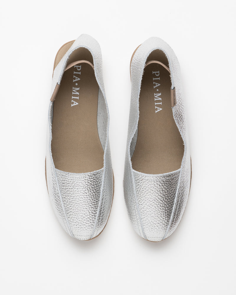 Basic Folia Silver Leather Espadrille