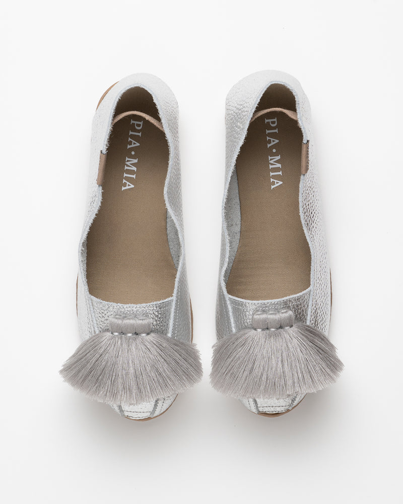 Folia Silver Leather Espadrille
