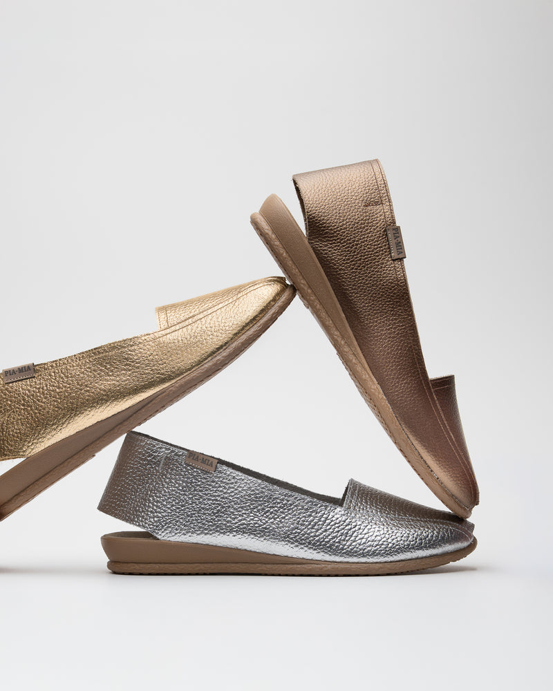 Basic Folia Silver Leather Espadrille