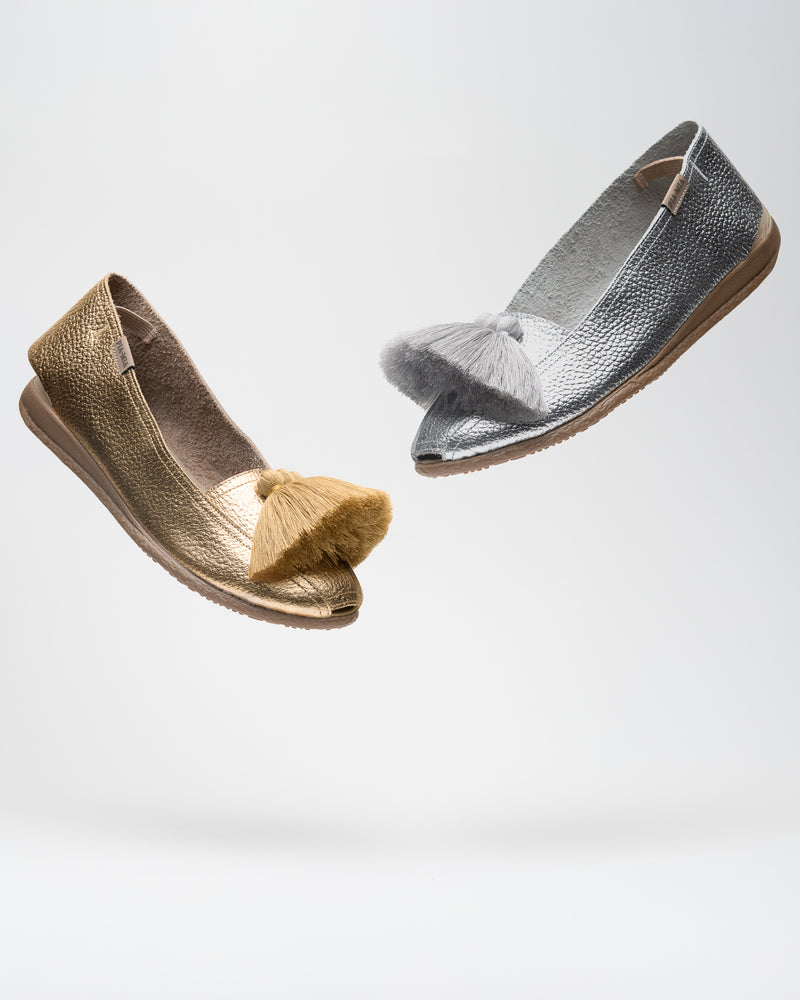 Folia Silver Leather Espadrille