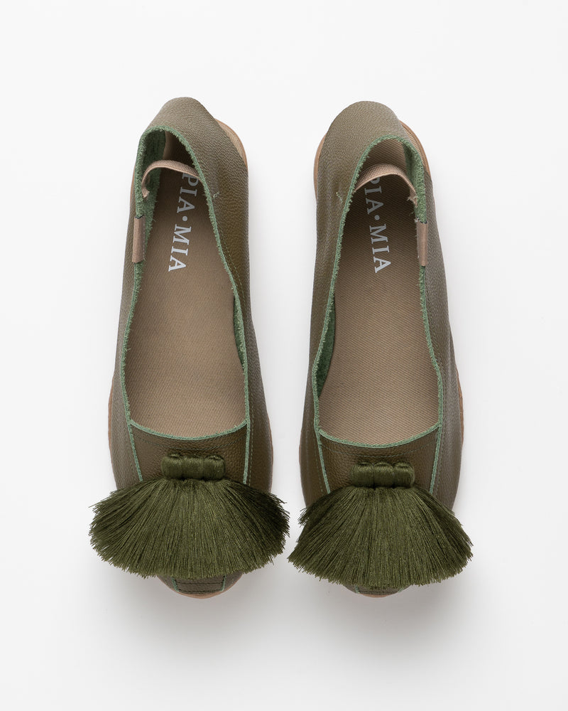 Green Leather Espadrille
